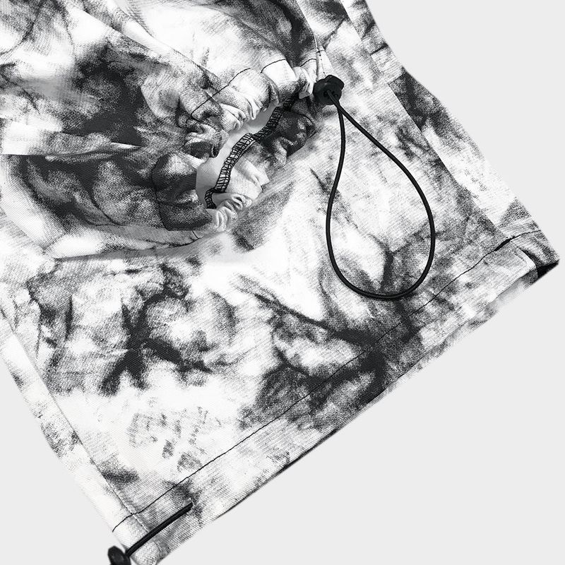 tie-dye wide cargo pants_white