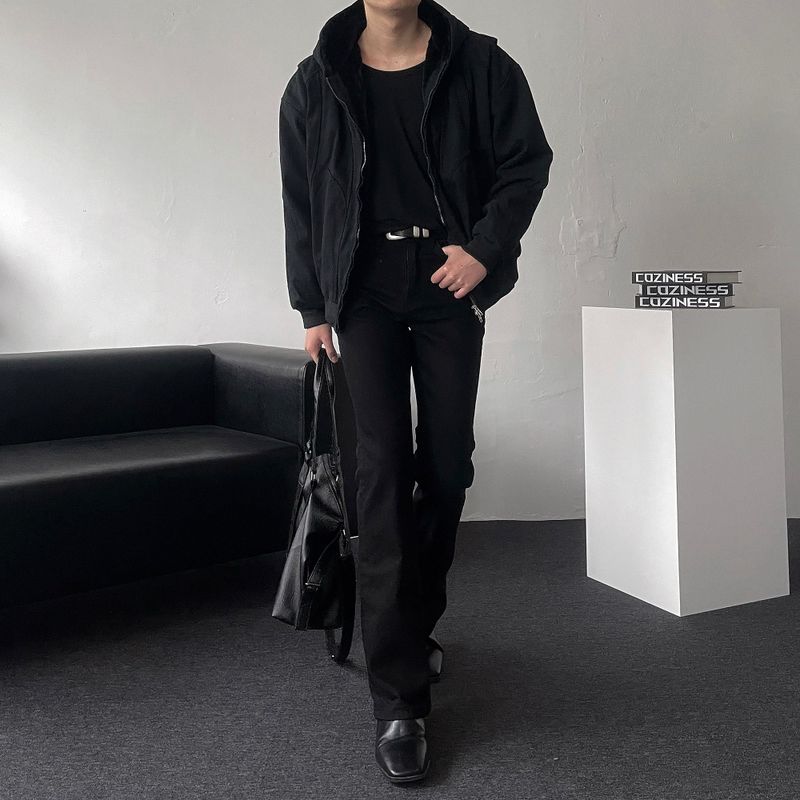 Mink fur lining hooded jacket (2colors/DP21917)