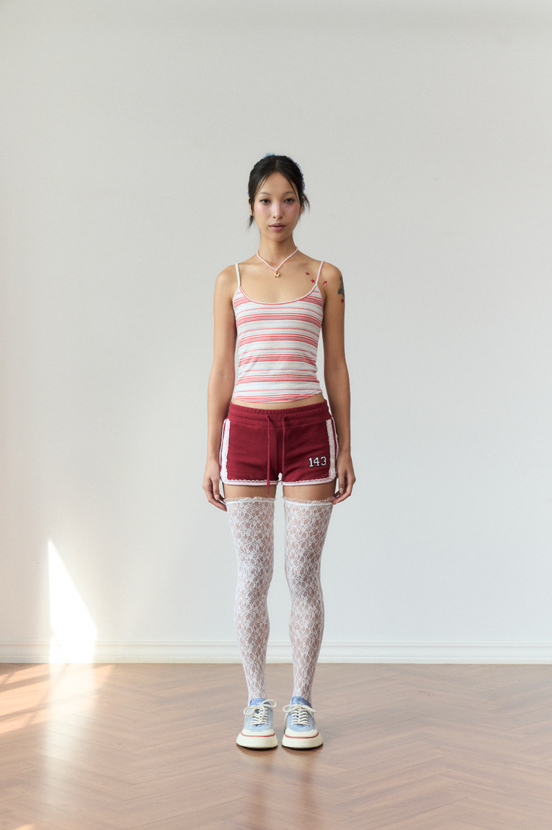stripe sleeveless red