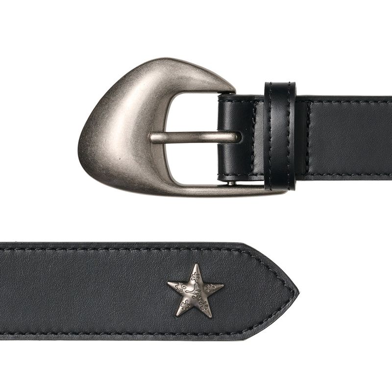 BL010 Western Unisex Leather Belt 27 mm Black