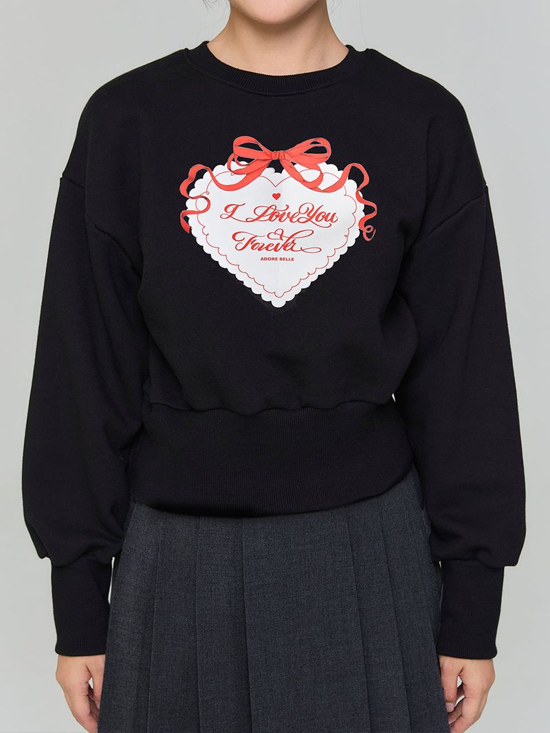 HEART SWEATSHIRT - BLACK