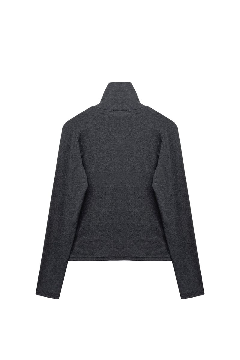 CLASSIC WOOL TURTLENECK TOP / CHARCOAL