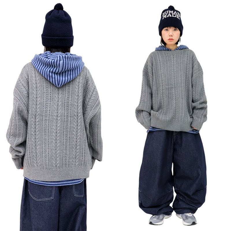 Oversized Cable-Knit Wool Sweater