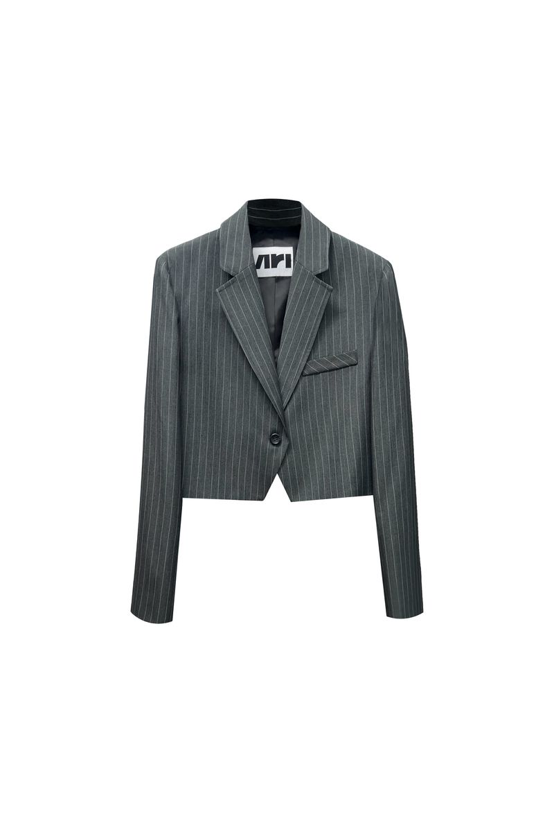 MEOW CROP BLAZER / GRAY