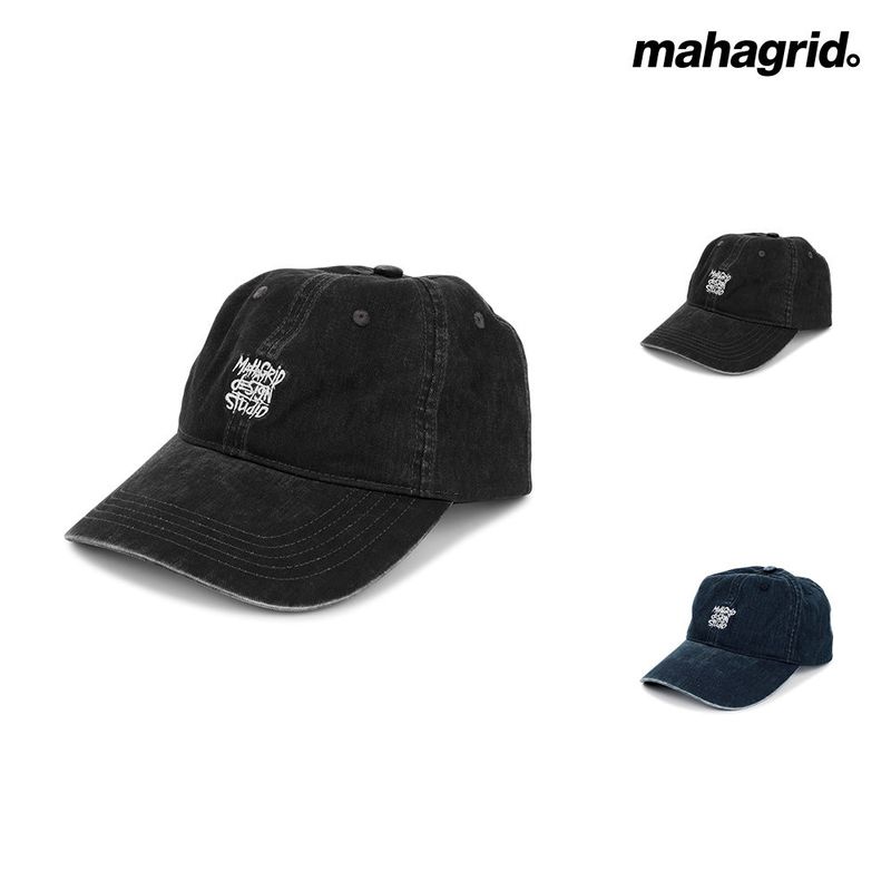 VINTAGE WASHED SLASH LOGO BALL CAP_CHARCOAL