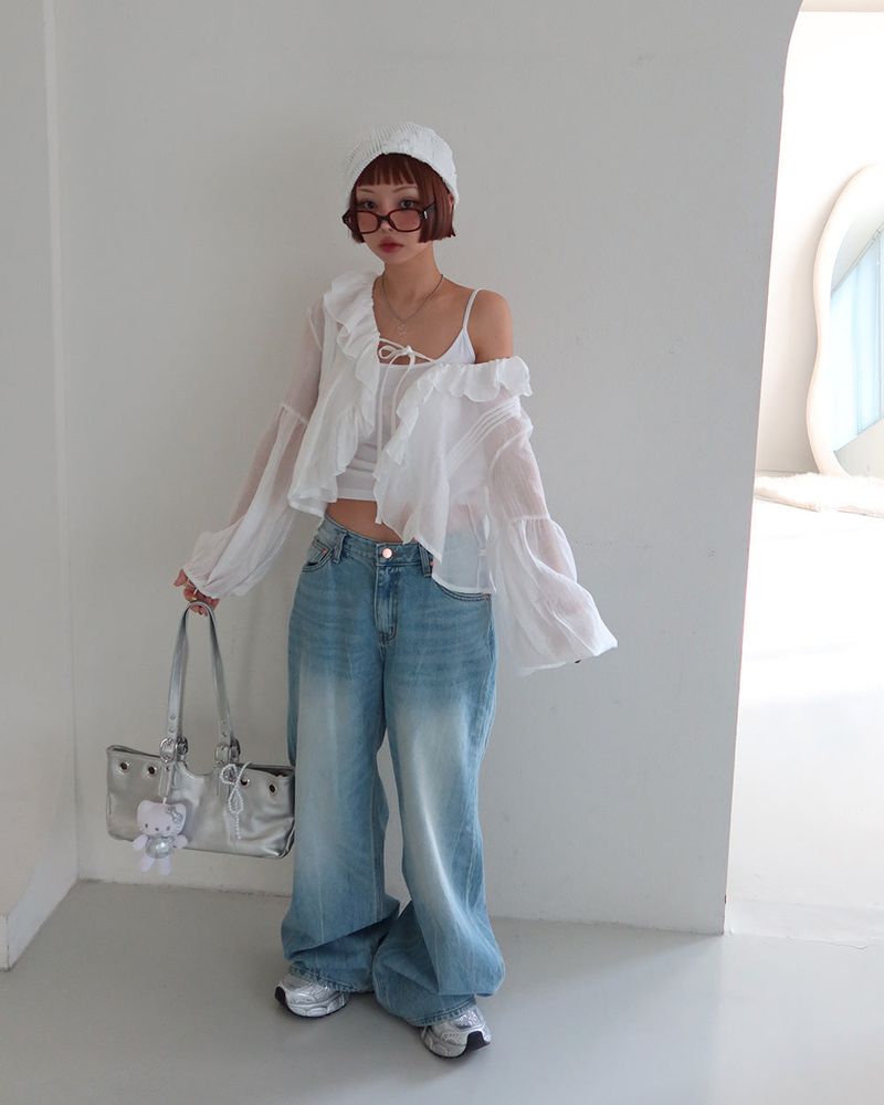 Shade light blue low wide jeans