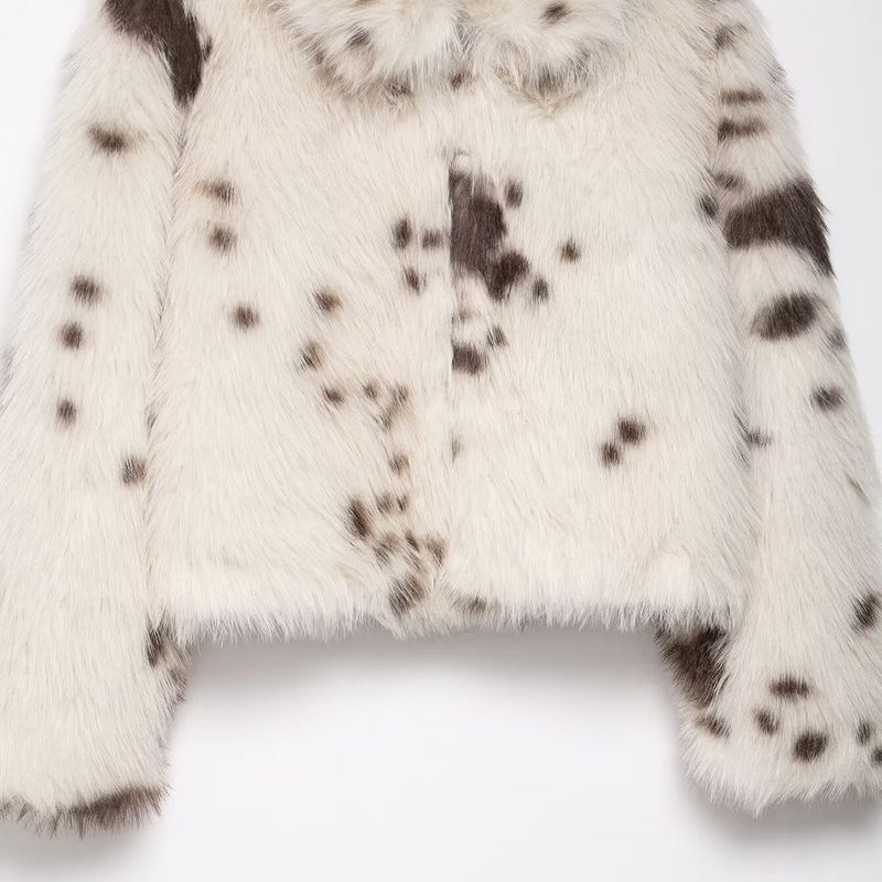 Milky Brown Spot Fur Jacket