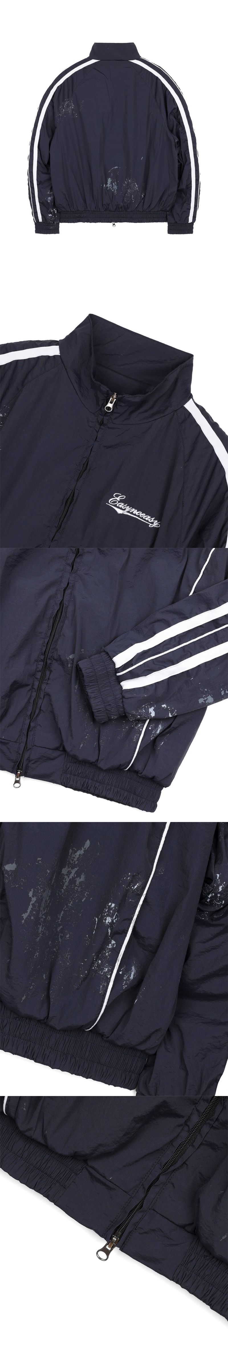 Dirty Nylon Piping Track Jacket - Navy
