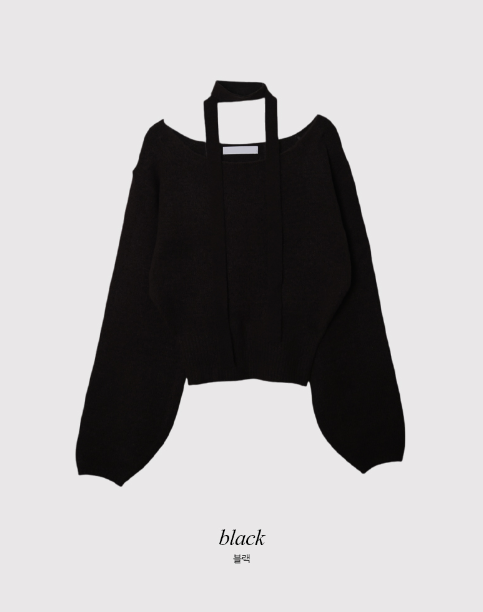 PV One Shoulder Knit + Tie Set (6color)