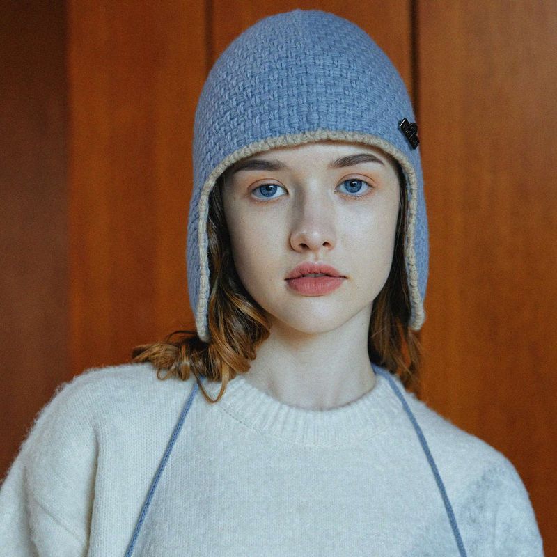 Earflap knit beanie