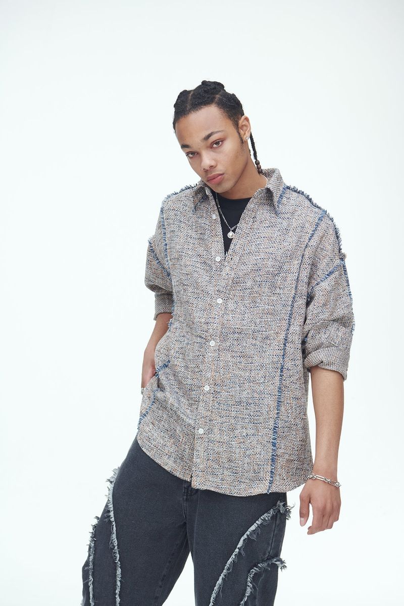 Picnic Mat Tassel Shirts Navy