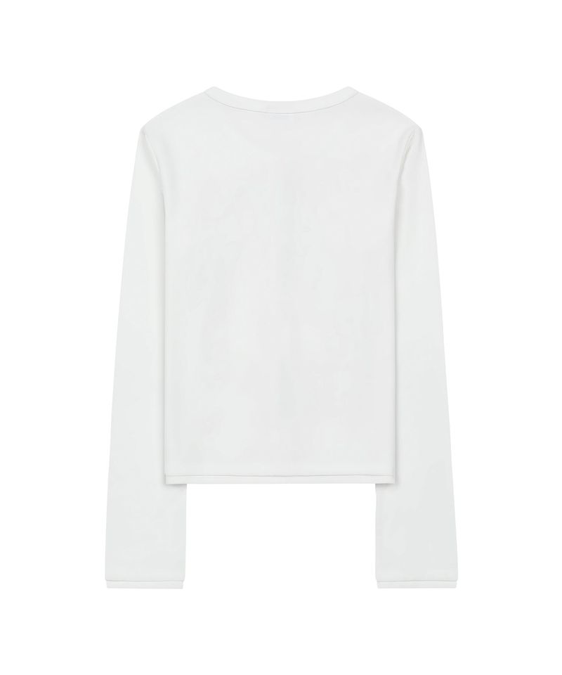 Button Point Layered Cardigan - WHITE