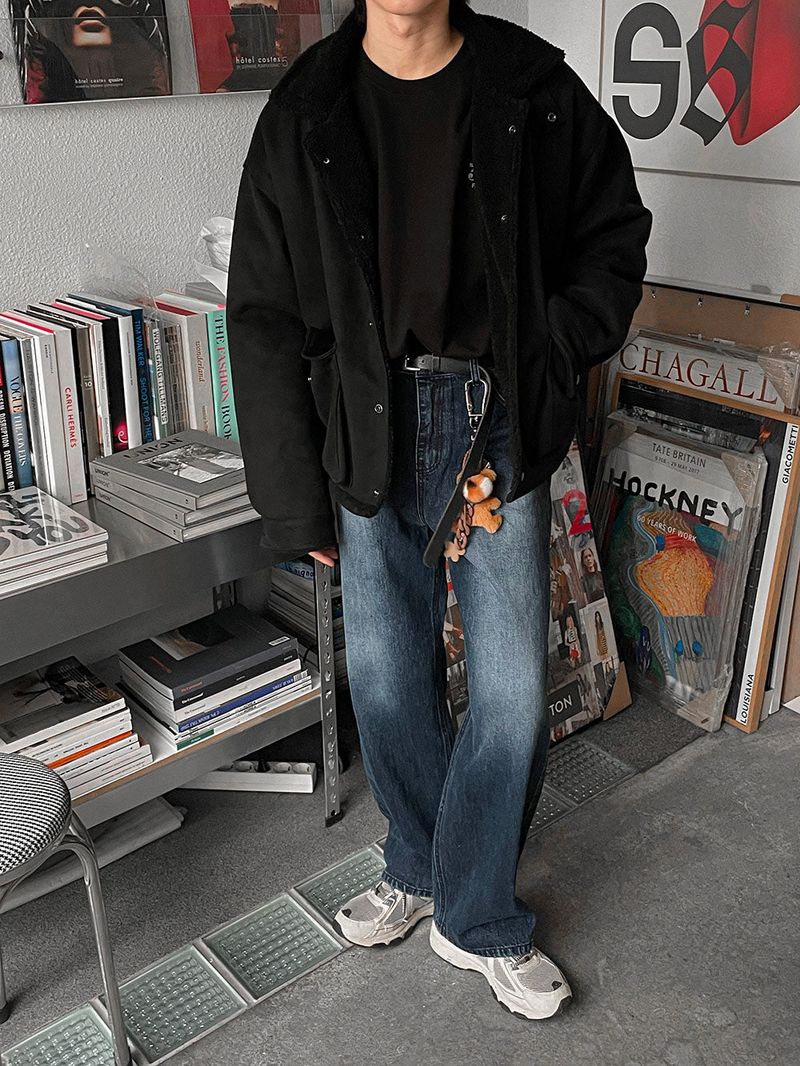ワイリーディープブルーワイドデニムパンツ
