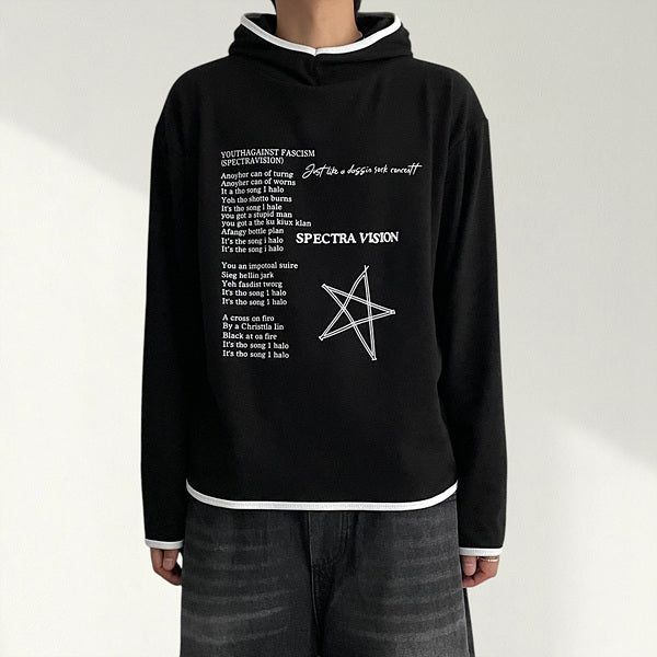 voarc（ボアク）の「Devi Star Lettering High-Neck Color-Block Hoodie (3 colors)（Tops）」