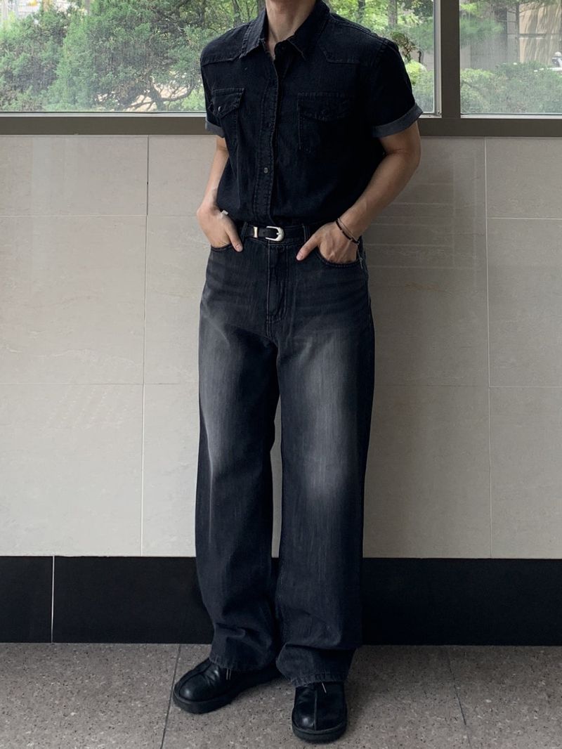 Flame Semi Wide Linen Pants