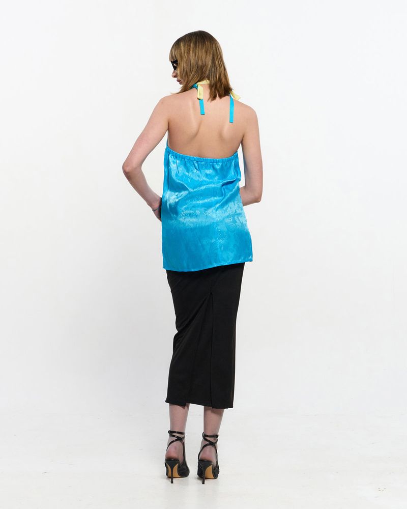 Shirring Layered Slit Skirt _ BLACK