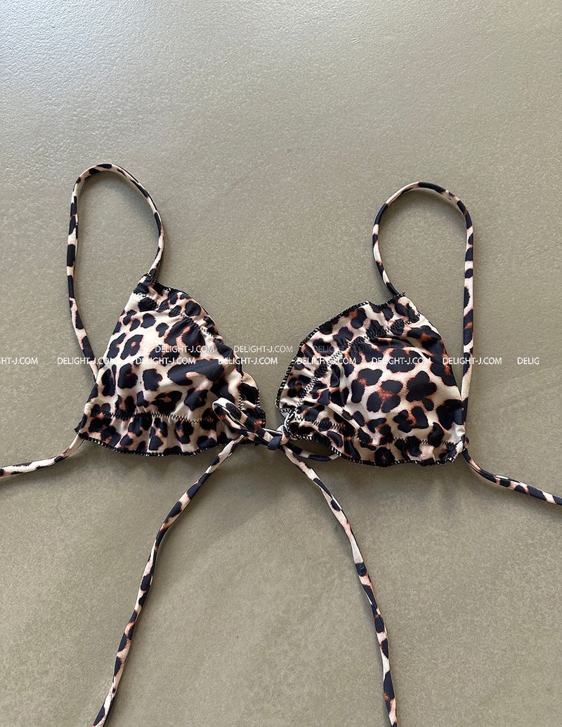 a leopard-frilled bikini