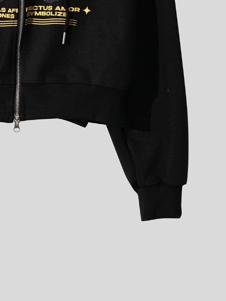 Winnie crop two way hoodie zip-up