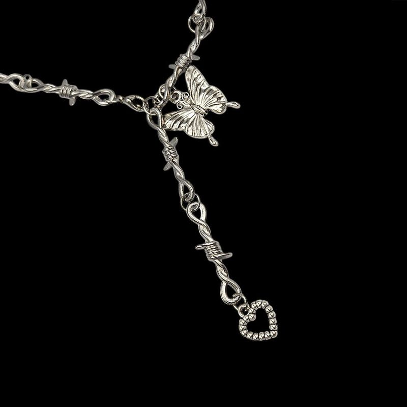 Thorns Chain Unique Butterfly Pendant Necklace