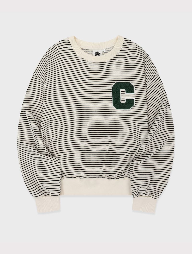 CONCEPT COLLEGE（コンセプトカレッジ）の「C patch Stripe Sweatshirt / Black [Unisex]（Tops）」
