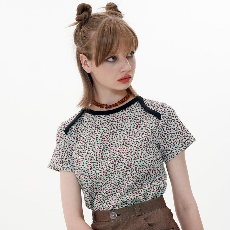 OTHER-worldly（アザーワールドリー）の「Flower Crop-T [Mint_strawberry]（Tops）」