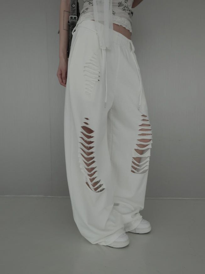 Fray Cutout Sweatpants