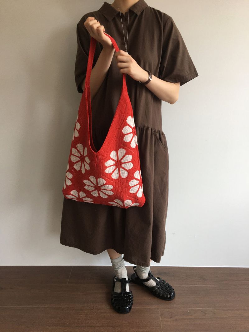 Ez Flower Knit Bag (2color)