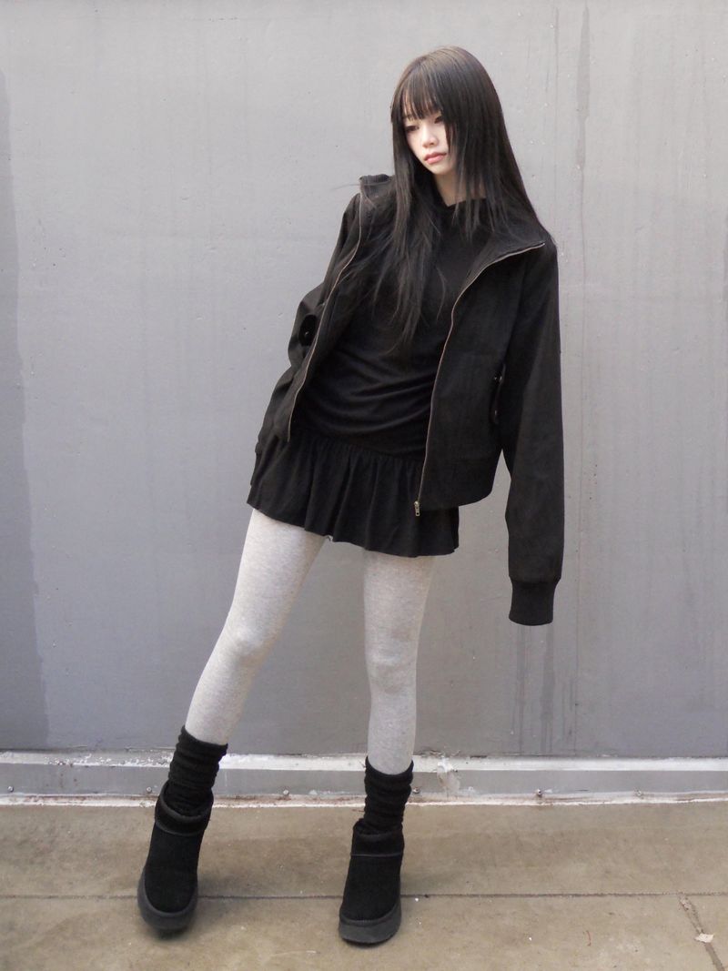 highneck suede jumper