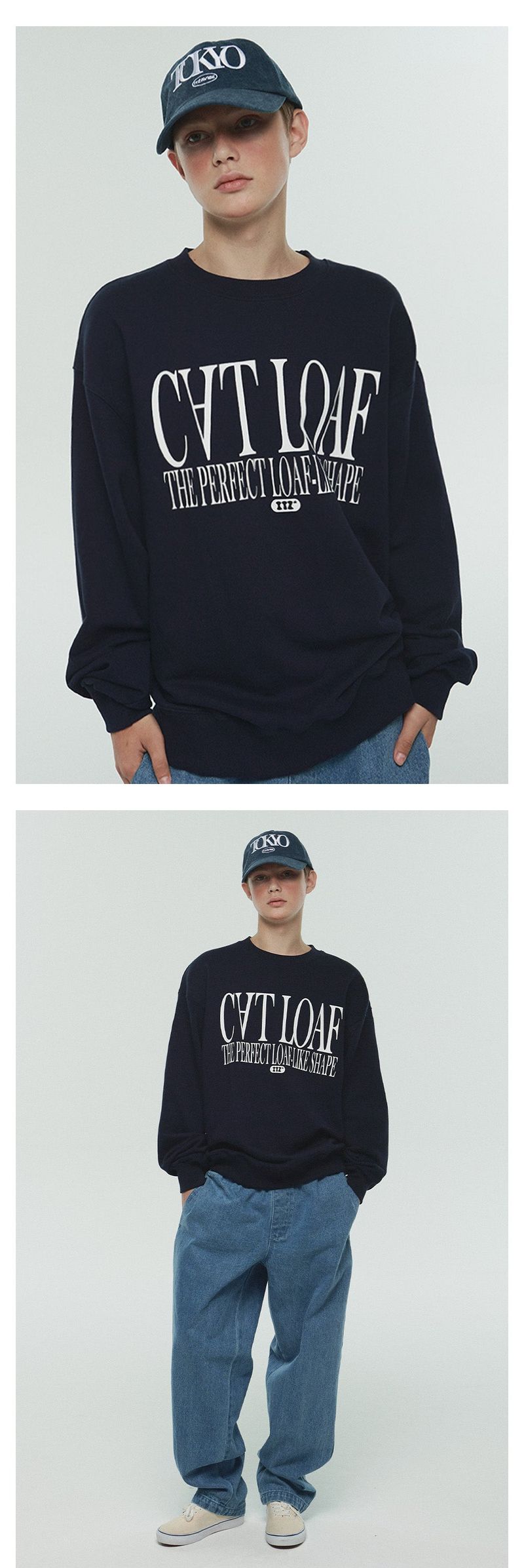 CAT LOAF SWEATSHIRT - NAVY