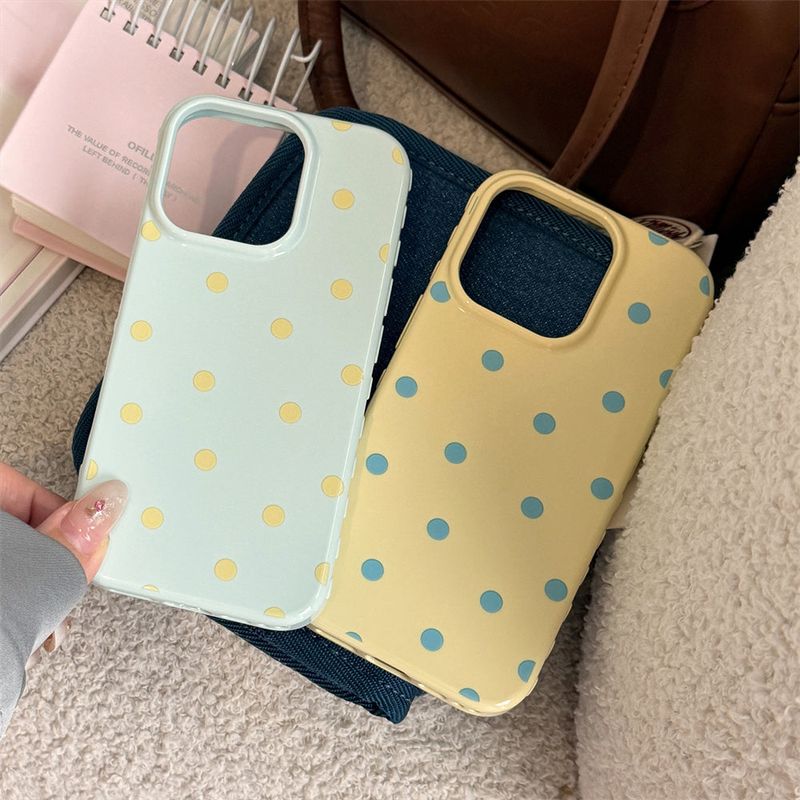 Pastel Tone Dot Pattern Jelly iPhone Case