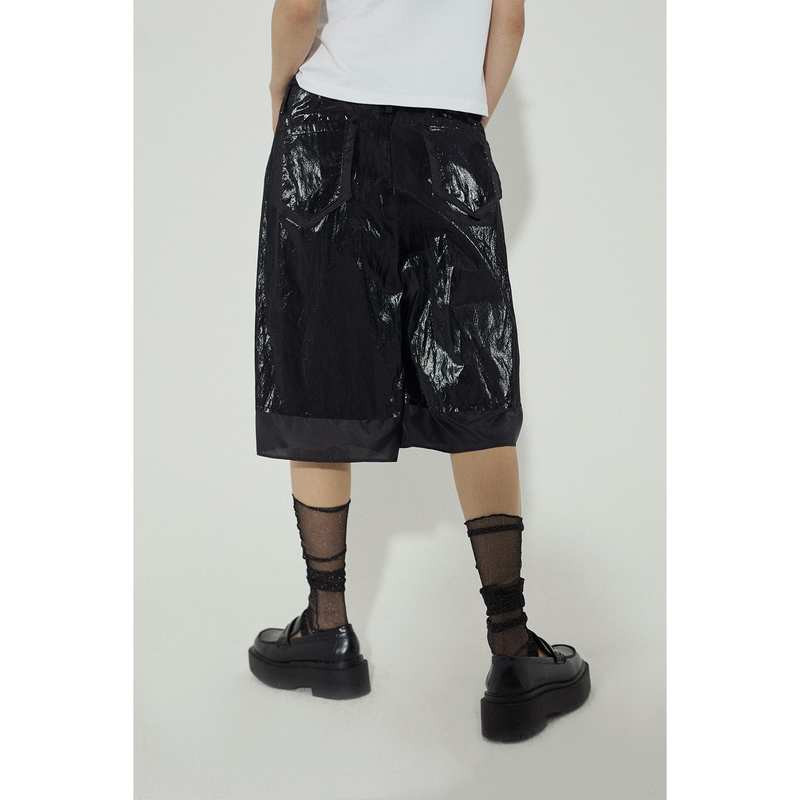 LEATHER LINING COMBI SHORTS
