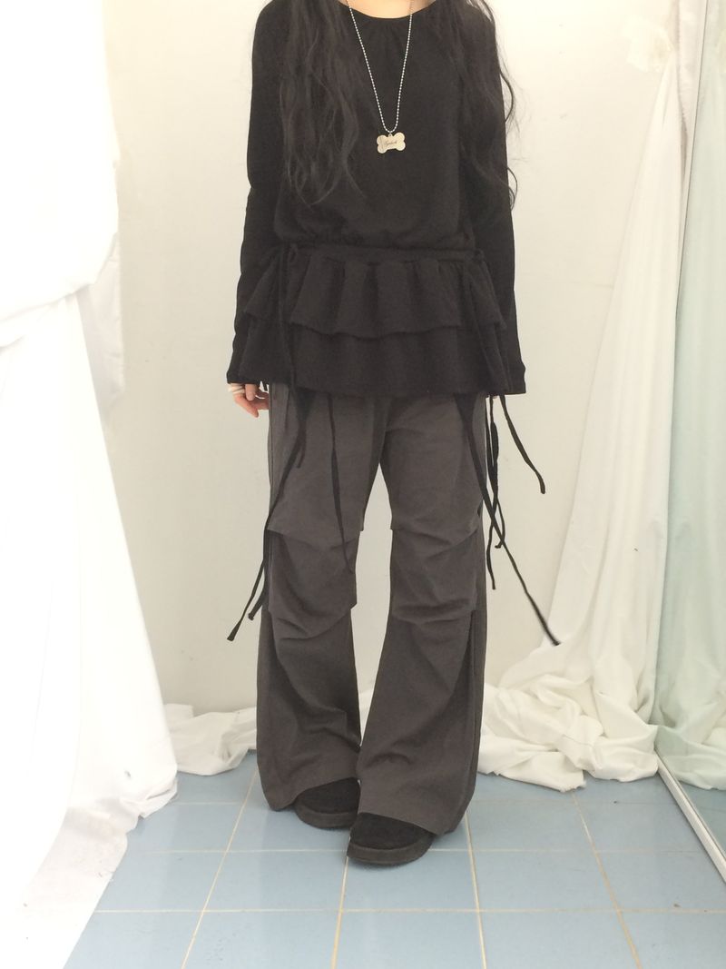 side strap frill dress