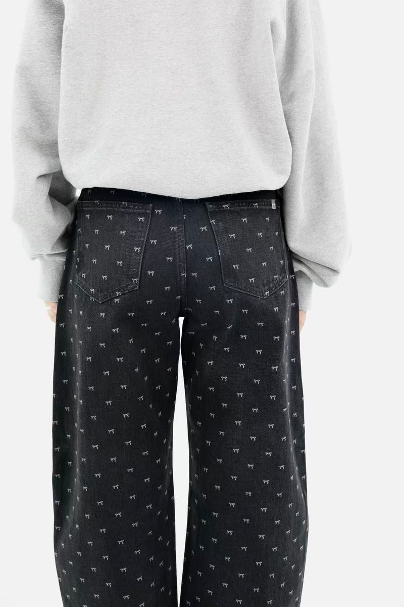 CLOUD FLEECE RIBBON PRINTED CURVED FIT DENIM_BLACK code 26010-1