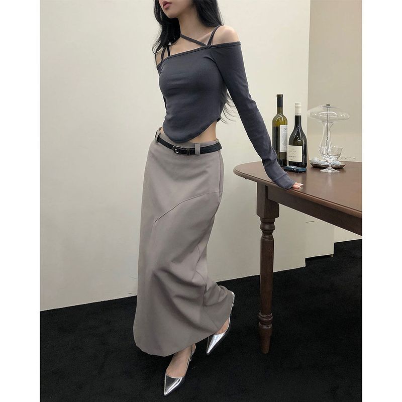 Curved Maxi Skirt