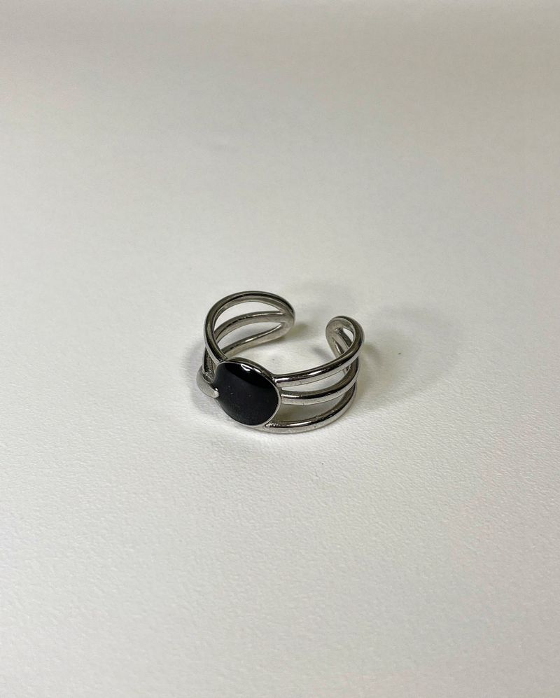 twist onyx ring (925silver)