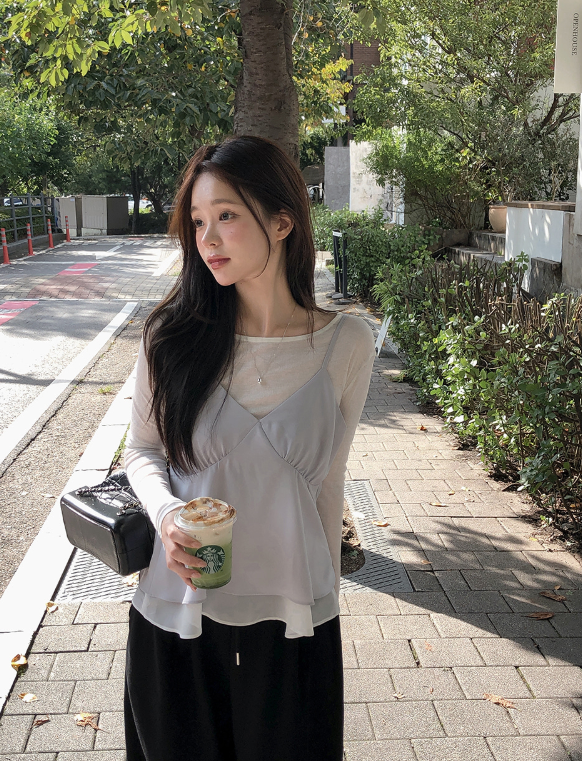 [SHOPPERMADE] Satin Silky Chiffon Sleeveless Blouse