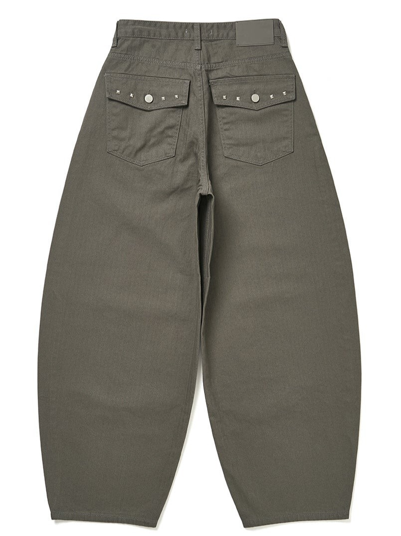 TWILL BACK POCKET STUD PANTS (3C)