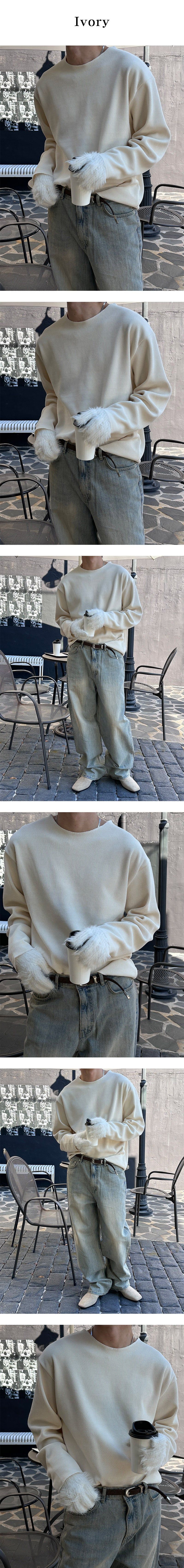 [Unisex] Thin golgi round cutting knit(4color)