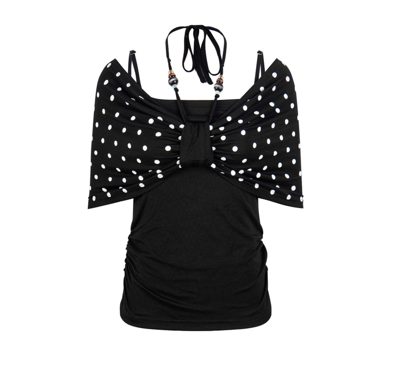 Elina Bow Draped Top