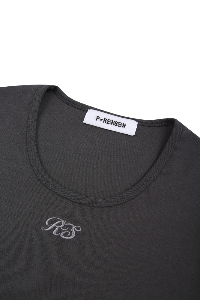 RS round long sleeve tee charcoal