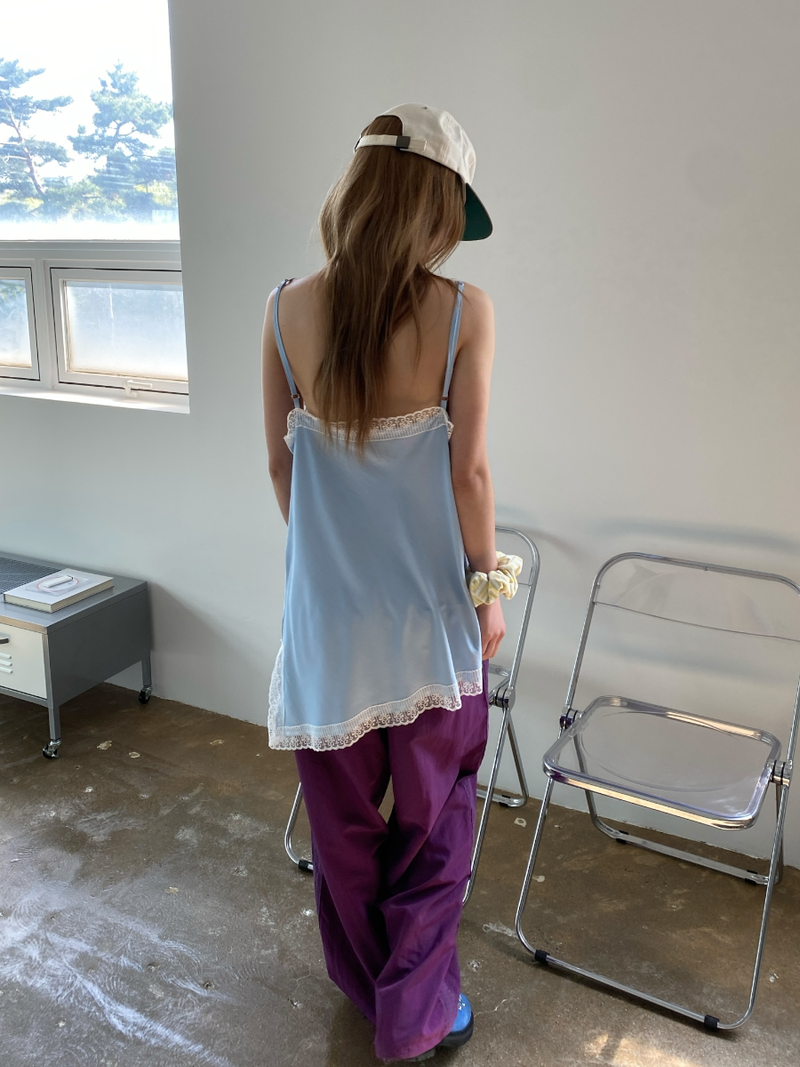 side lace nylon pants