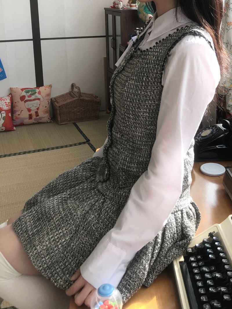 Classic Tweed Mini Frill Dress