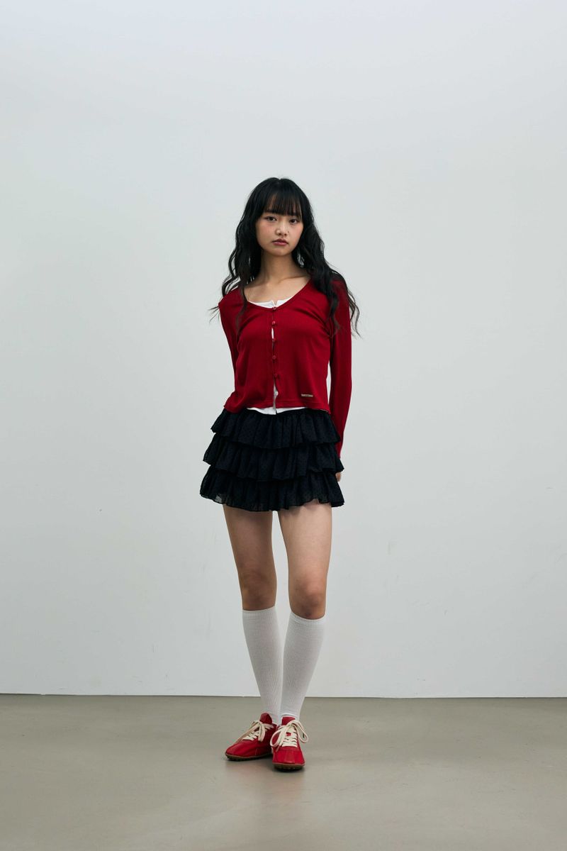 MINI HEART CANCAN SKIRT PANTS / BLACK