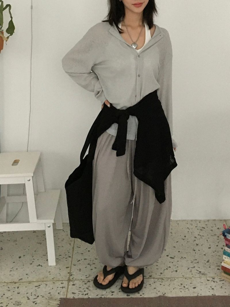 Harem Rayon Wide Banding Pants (3c)