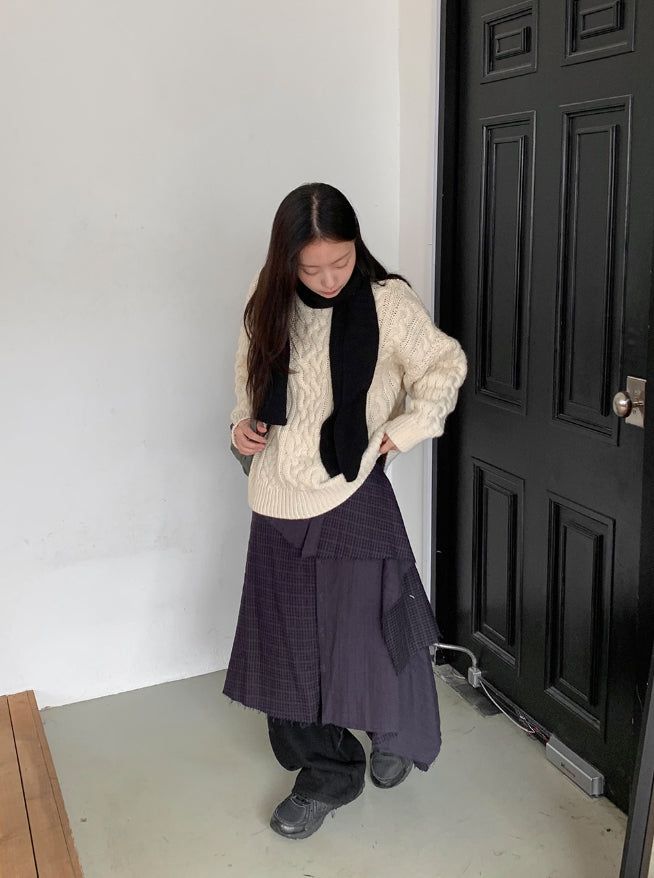Hanme Cable Round Wool Knit