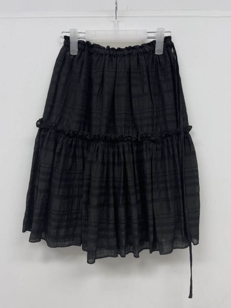 Shiny Flare Midi Skirt