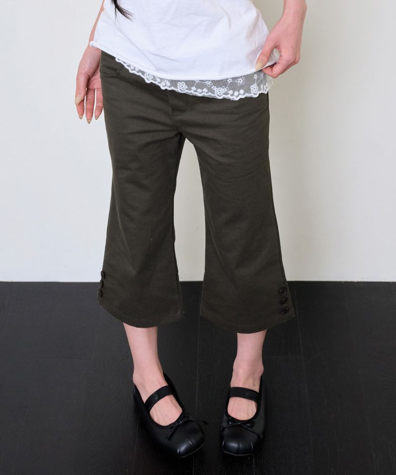 SNAP POINT CAPRI PANTS - KHAKI
