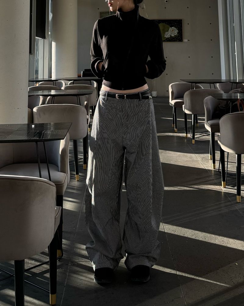 Curved stripe pants (Unisex)