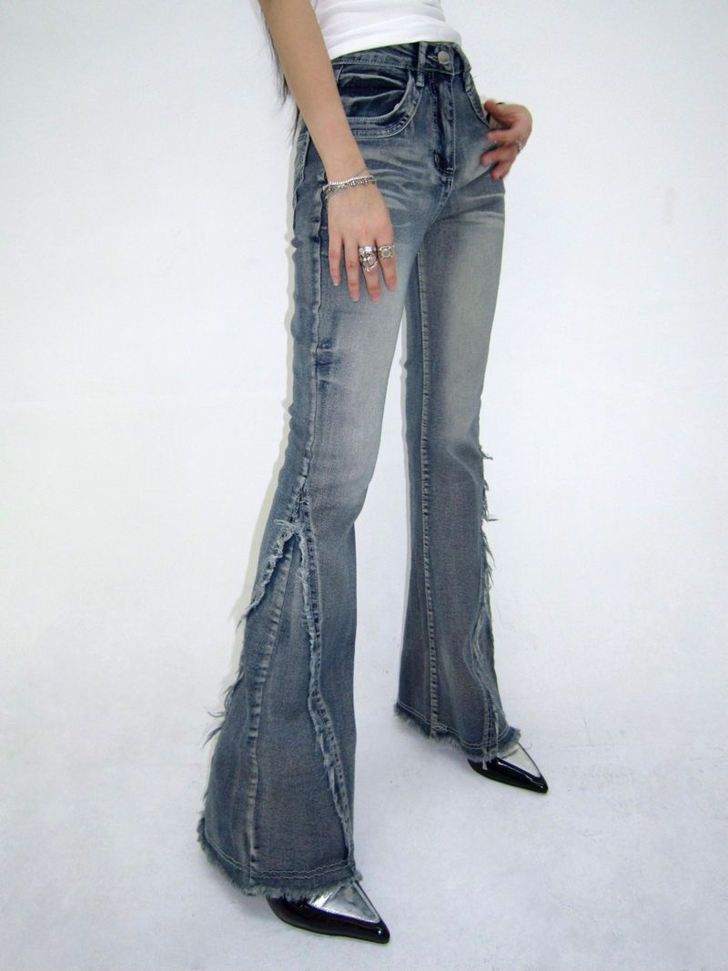 Soft washing bootcut jeans