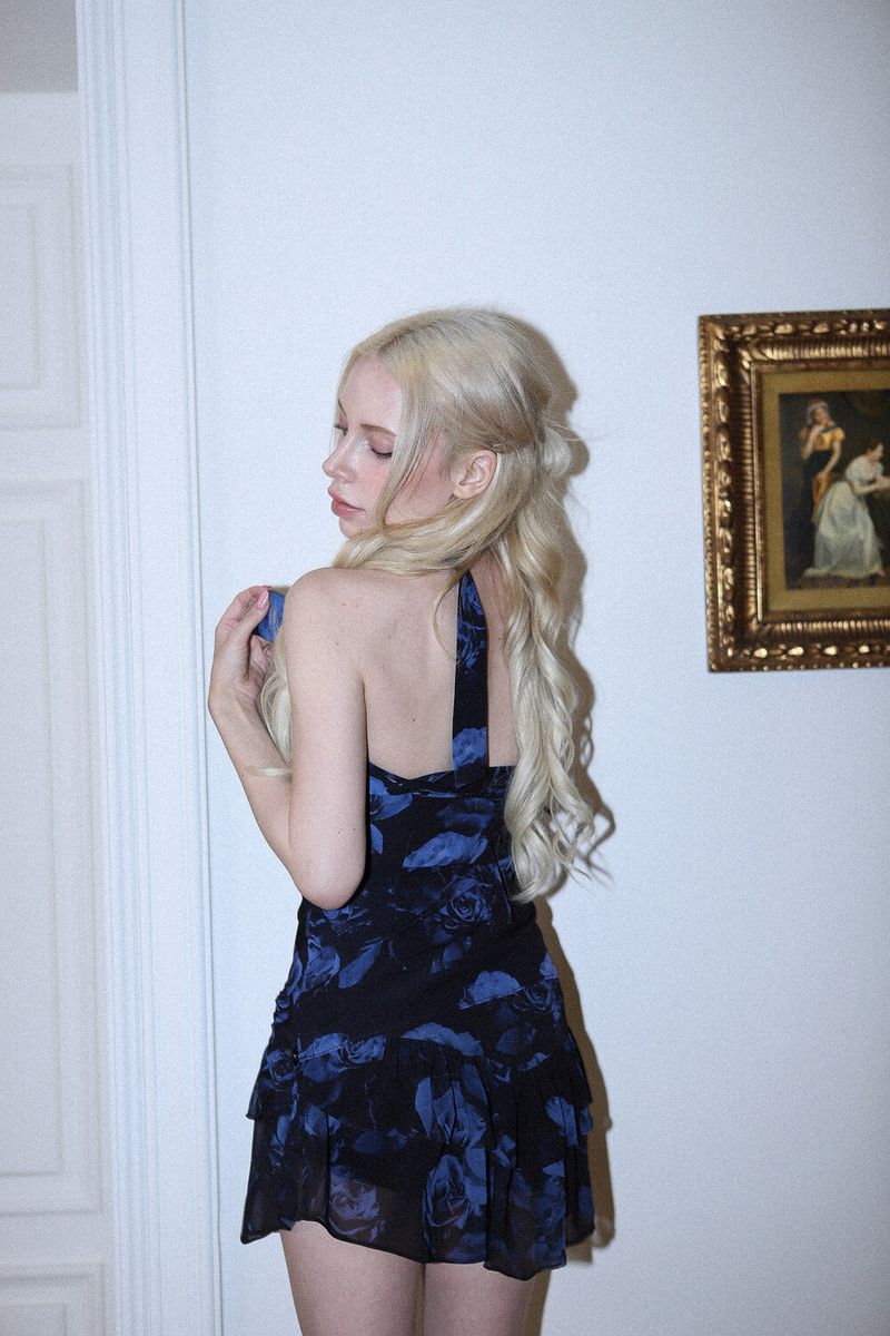 ROSE SCARF TOP[blue]